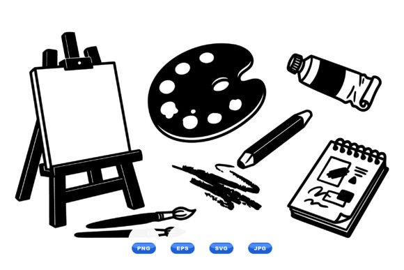 Artist Studio Clipart Collection for Graphics and Crafts