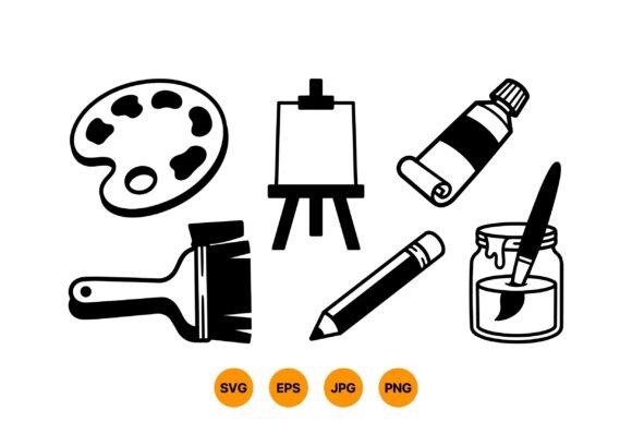 Artist Tools SVG Clipart Pack for Graphics and Illustrations