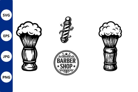 Barber Logo Set Vintage Grooming Tools for Crafts and Graphics