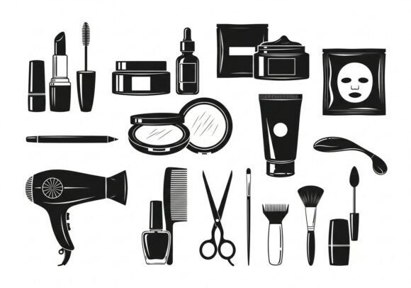 Black Beauty and Makeup Products: A Graphics Review for Illustrations