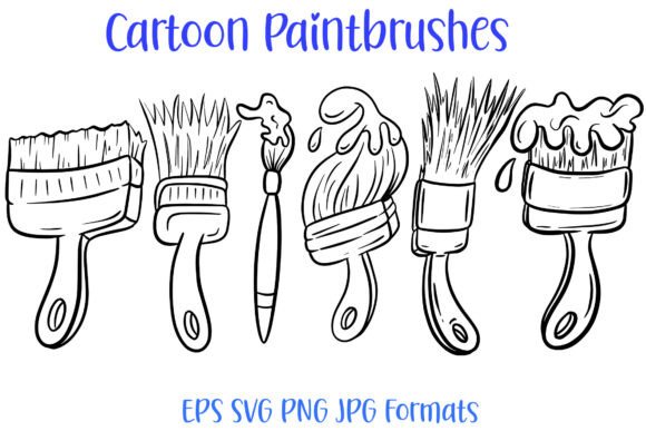 Cartoon Paintbrushes Painting Art PNG for Crafting and Design