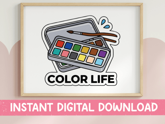 Color Life Watercolor Palette Art for T-Shirt Designs and Graphics