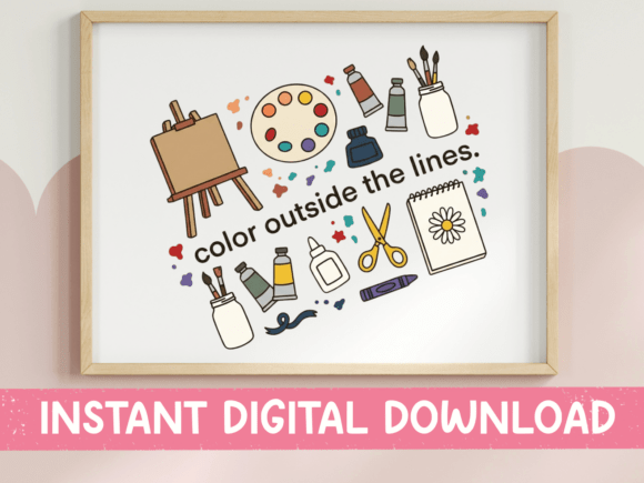 Color Outside the Lines Art SVG PNG for T-Shirt Designs and Graphics