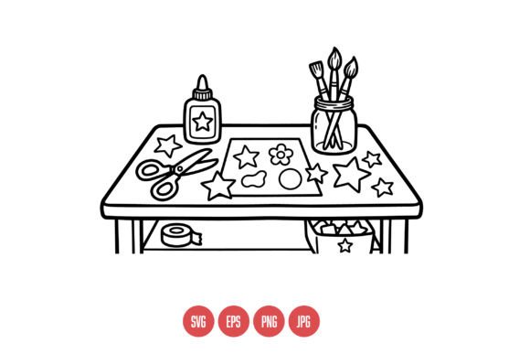Crafting Table Svg Illustration for Graphics and Crafts