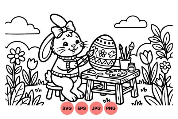 Cute Bunny Easter Coloring Svg Review
