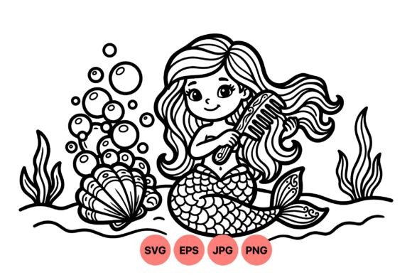 Cute Mermaid Hair Comb Clipart Review