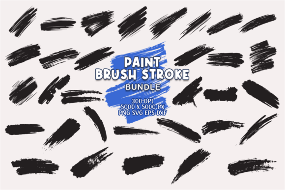 Grunge Paint Brush Stroke Bundle for Crafts and Graphics