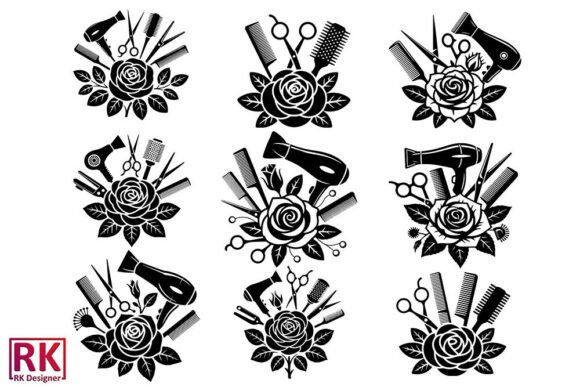 Hair Stylist Tools SVG Bundle Vector for Crafts and Graphics