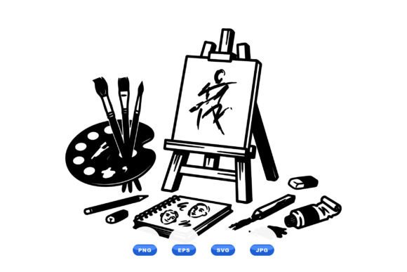 Hand Drawn Art Tools SVG for Crafts and Graphics