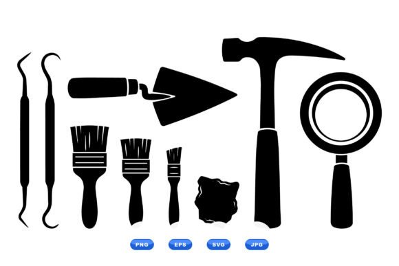 Hand Tool Silhouette Clipart for Crafters and Designers