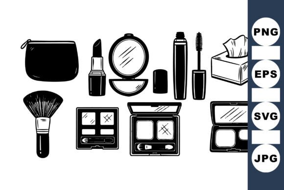 Makeup Essentials Vector Set for Crafts and Graphics