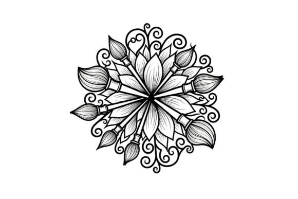 Mandala Brush Art SVG for Crafts and Graphics