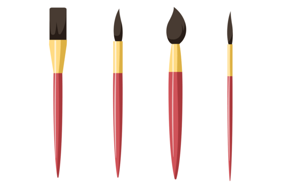 Painting Brushes Set for Modern Web Design and Illustrations