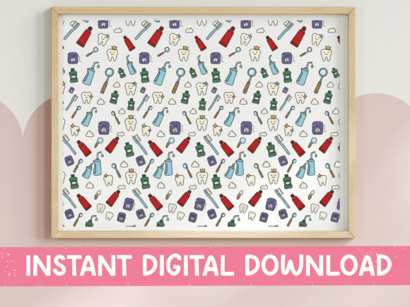 Smiling Teeth Pattern Dental SVG for T-Shirt Designs and Graphics