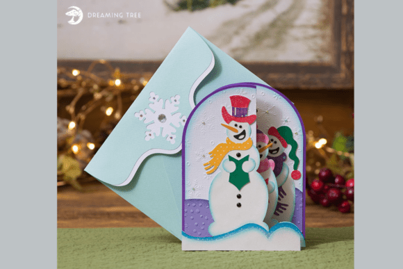 Snowmen Carolers Card SVG – A Festive 3D Winter Graphic
