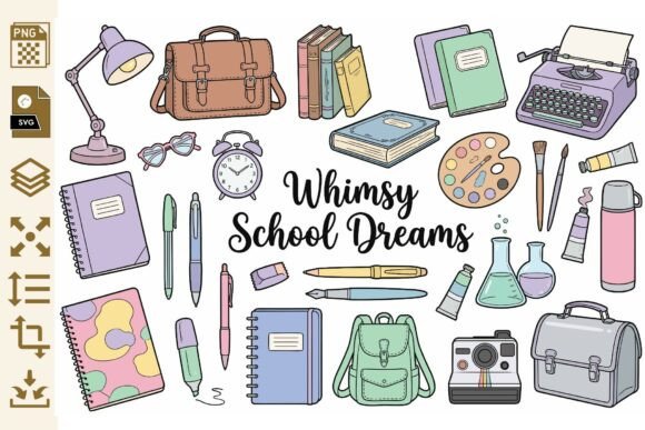 Whimsical School Clipart PNG SVG Bundl: A Designer's Review
